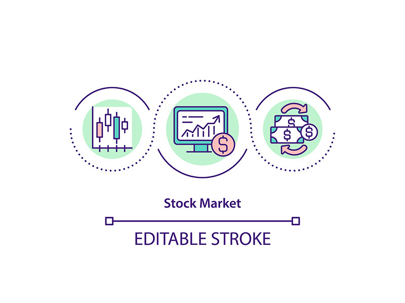 Stock market concept icon