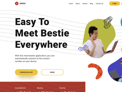 Amigo - Hero Meet Online Landing Page