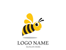 Bee logo vector icon illustration design