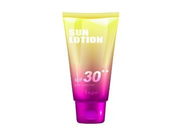Sun lotion realistic product vector design preview picture