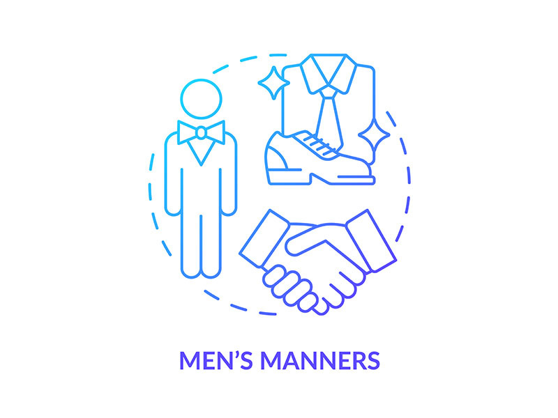 Men manners blue gradient concept icon