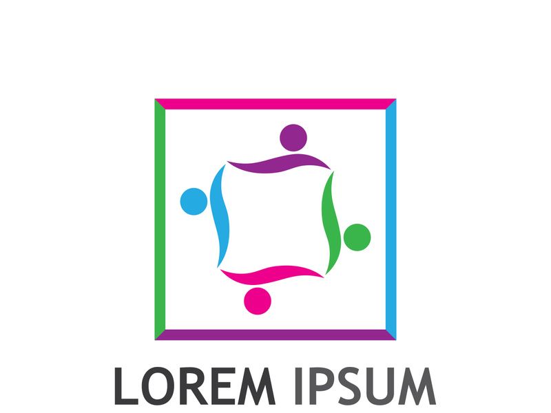 Community of people logo design with creative idea.
