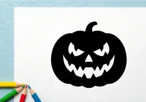 Scary Halloween Jack-o'-Lantern with Menacing Face for Fall Decor