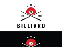Retro vintage billiard ball game logo design.