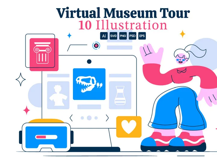 10 Virtual Museum Tour Illustration
