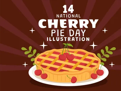 14 National Cherry Pie Day Illustration
