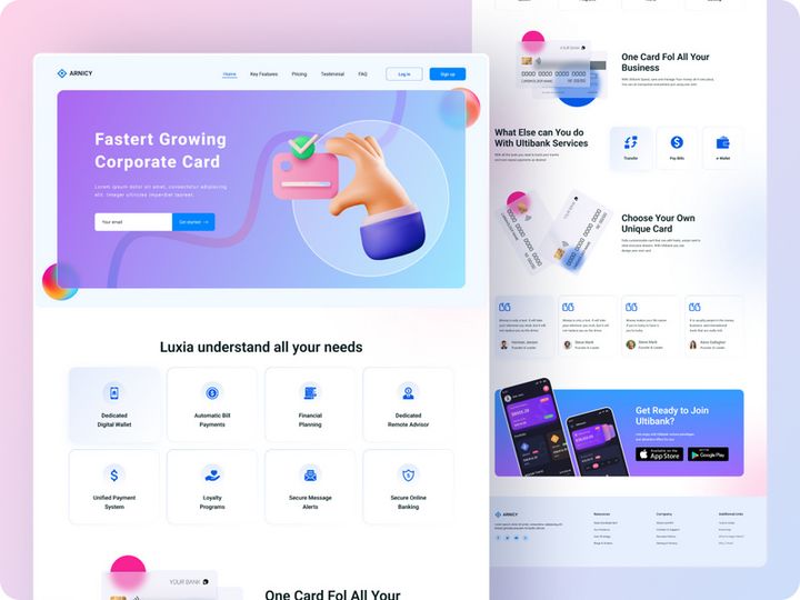 Financial web Landing Page UI