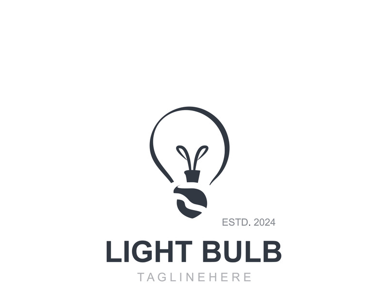Light bulb creative lamp logo icon and business design bulb digital technology smart idea