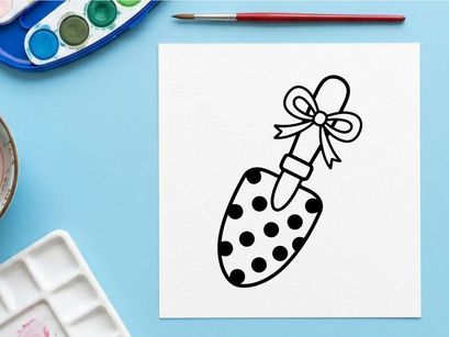 Cute polka dot ladybug gift tag with bow. Hand-drawn Halloween or spring party favor decoration sticker.
