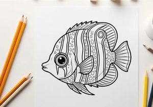 Stylized fish swimming vector illustration flat design