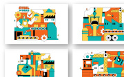10 Steelworks Vector Illustration
