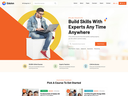 Education And LMS PSD Template