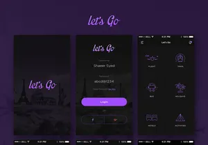 Let's Go Travel App - Free PSD