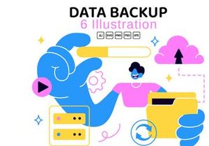 6 Daten-Backup-Vektor-Illustration