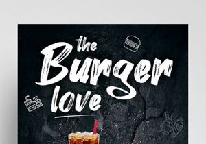 The Burger Love Free Restaurant PSD Flyer Template