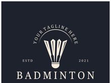 Modern Badminton logo design with Dynamic Shuttlecock and Racket, for championship, sport, sports shop, badminton school, business, company, tournament