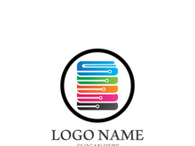 Digital book logo technology vector icon design
