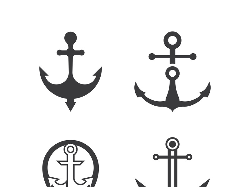 Anchor logo icon boat ship marine navy design vector