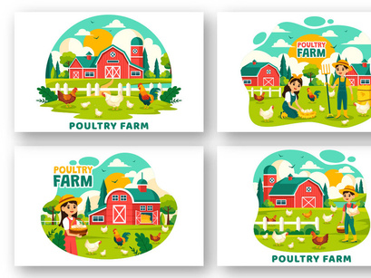 12 Poultry Farm Illustration