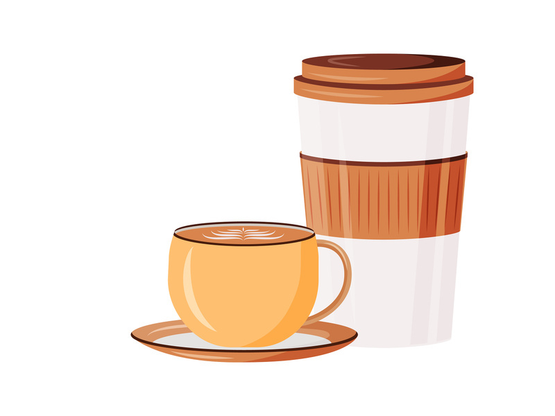 Caffeine drinks cartoon vector illustration