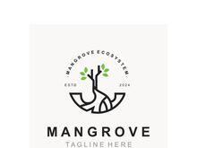 Mangrove tree logo nature design Abstract Minimalist Sign Symbol Environment template