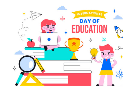 11 International Day of Education Illustration