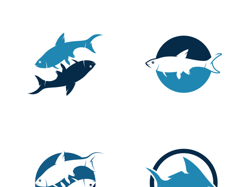 Fish logo icon template creative vector symbol