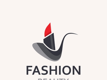 Lipstick logo design for makeup fashion shop and beauty vector cosmetic design template preview picture