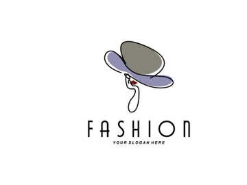 Women's Hat Logo Design Illustration Fashion beauty accessories, and product brand care preview picture