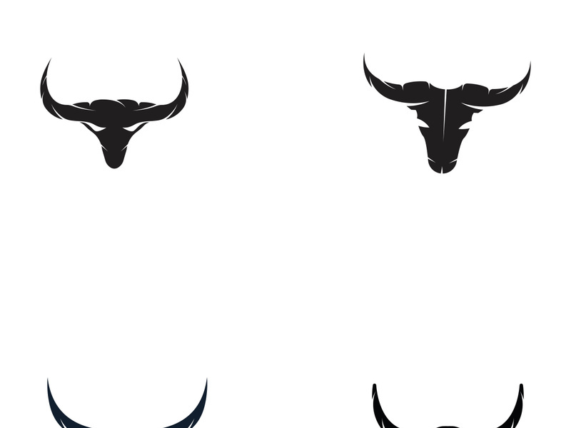 Retro vintage bull head horns logo.