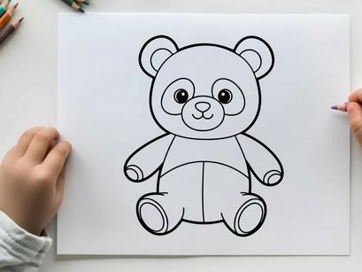 Cute cartoon teddy bear sitting vector illustration