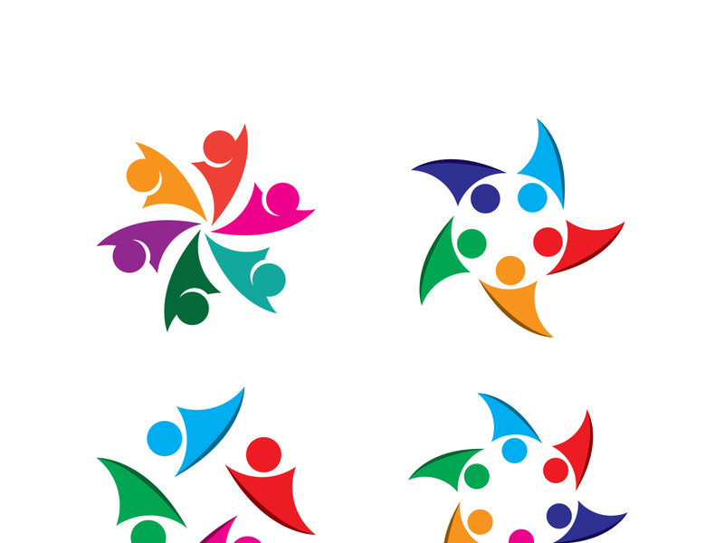 People group and community logo icon illustration design vector