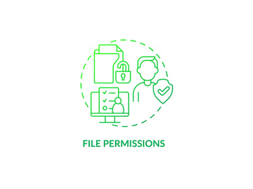 File permissions green gradient concept icon preview picture