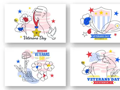6 Happy Veterans Day Illustration