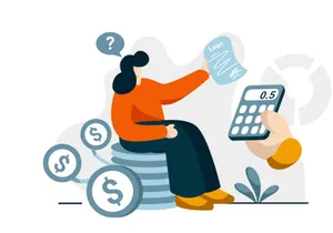 Interest Loan Calculator icon flat Illustration for business finance loan