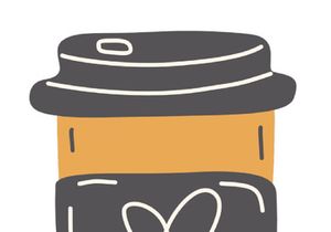 Illustration stamp stickers icons coffee tea decoration