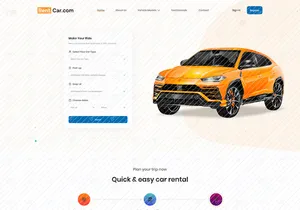 RentCar Landing Page Design UI | UX