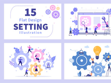 15 Setting Flat Design Illustration preview picture