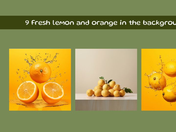 Fresh lemon and orange in the background