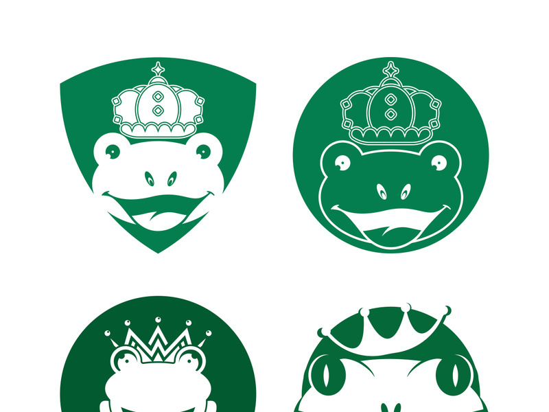 King frog logo icon template design vector illustration