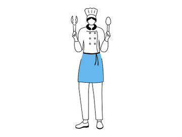 Hotel chef flat vector illustration preview picture