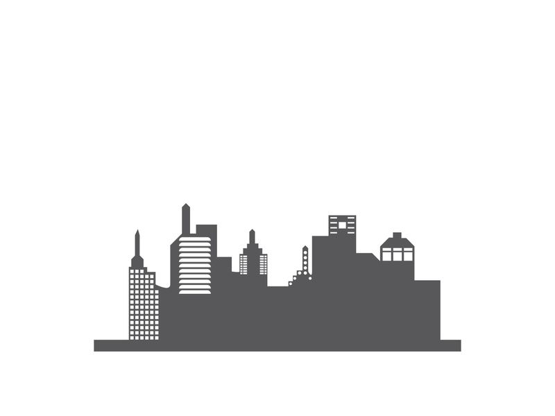 Modern city skyline icon silhouette vector illustration design