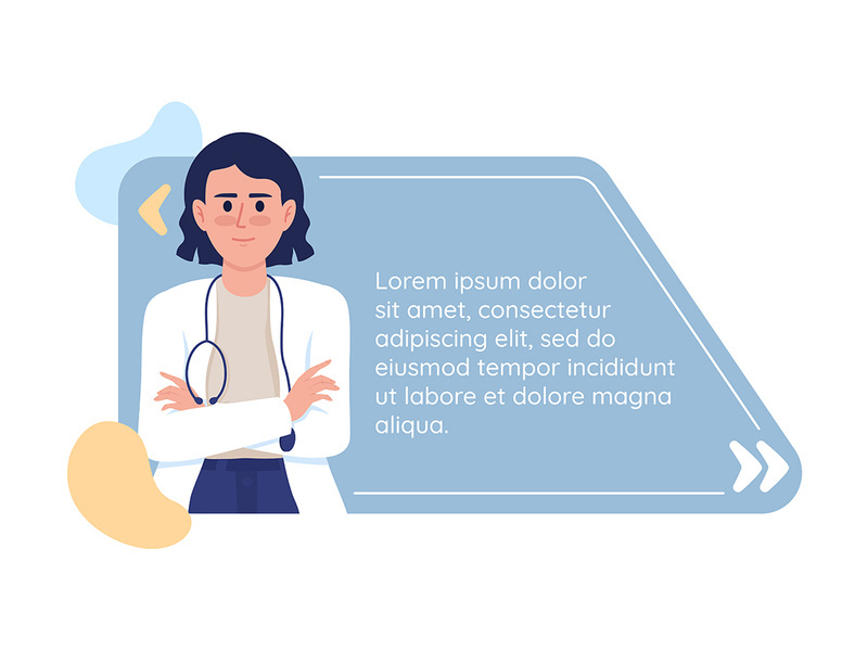 Doctor advice quote textbox with flat character