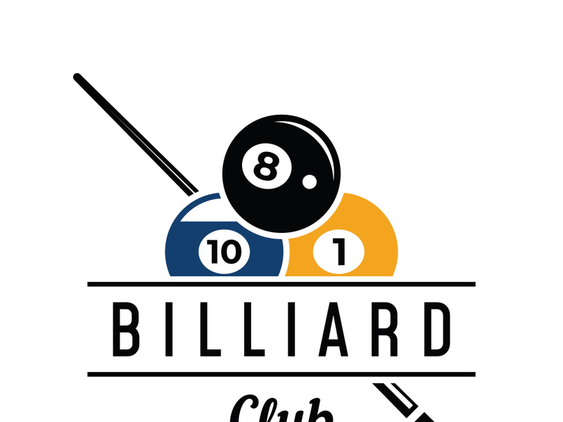 Retro vintage billiard ball game logo design.