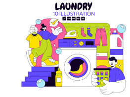 10 Laundry Room Vector Illustration preview picture