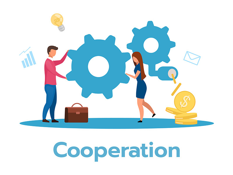 Cooperation flat vector illustration