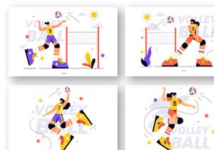 10 Volleyball Player Illustration