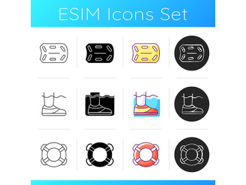 Pool equipment icons set preview picture