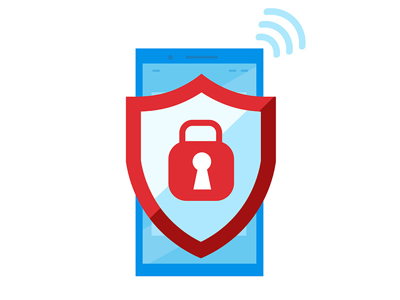 Mobile security flat vector illustration