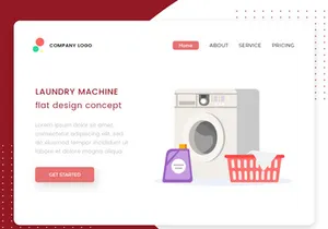 Laundry machine flat design concept